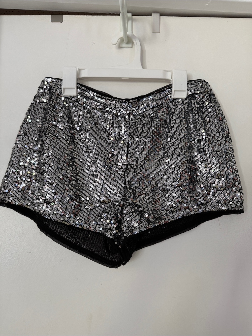 Silver Sequin High Waist Shorts Coachella festival